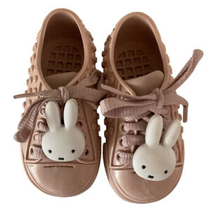 Mini Melissa x Miffy Baby Pink Rubber Sneakers Toddler Size 7/8 Cute Bunny